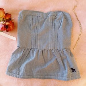 ‼️SOLD‼️ Adorable gingham strapless corset top